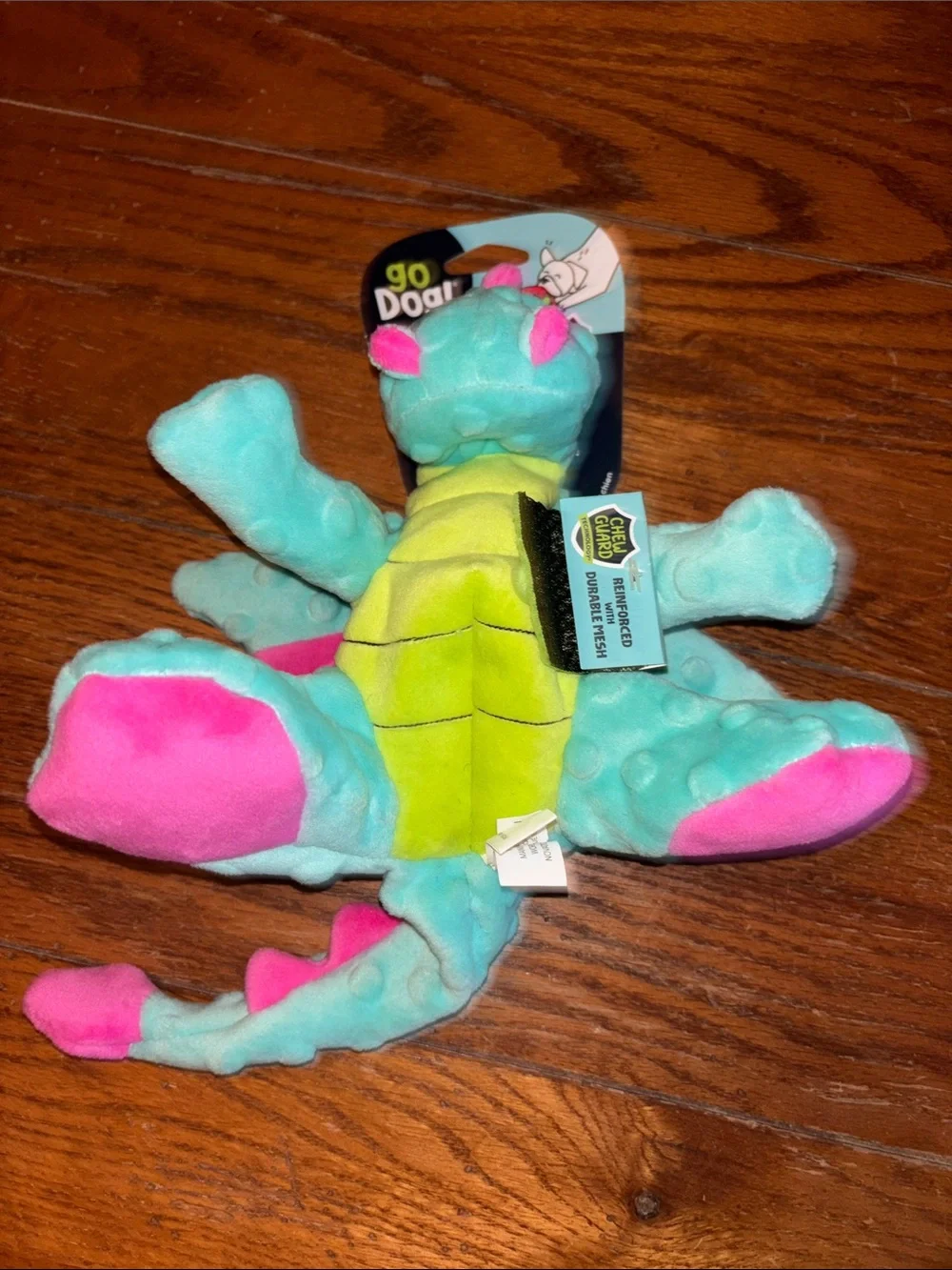 Go Dog! Plush Sea Dragon Toy - Aqua with Pink Accents